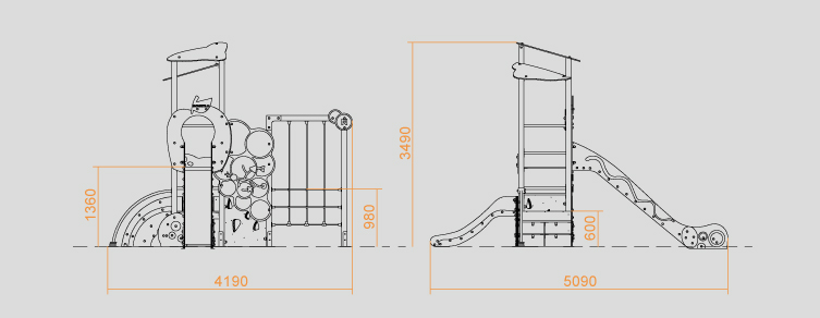 Playgrounds with slides, swings and children's games , Educa line , PCE03 VITI , 