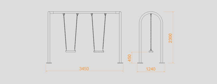 Playgrounds with slides, swings and children's games , Swings , PCL1 Flip swing , 