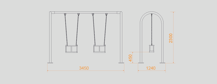 Playgrounds with slides, swings and children's games , Swings , PCL2 Flip Cuna Swing , 