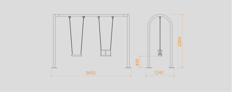 Playgrounds with slides, swings and children's games , Swings , PCL3 Flip Mixto Swing , 