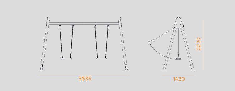 Playgrounds with slides, swings and children's games , Swings , PCL4 Clok swing , 