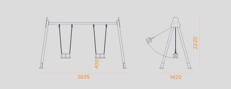 Playgrounds with slides, swings and children's games , Swings , PCL5 Clok Cuna swing , 