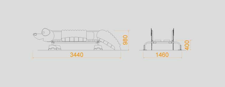 Playgrounds with slides, swings and children's games , Animal Line , PTC3 CAIM , 