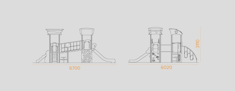 Playgrounds with slides, swings and children's games , Lúdic Line  , PUC3 Tres , 