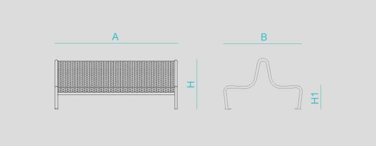 Street furniture with benches, litter bins, bollards, planters and equipment , Benches , UB19D Troke D Bench ,