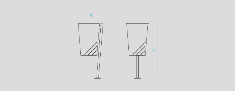 Street furniture with benches, litter bins, bollards, planters and equipment , Litter bins , UP10 Minimus Litter bin , 