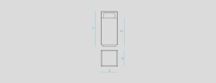 Street furniture with benches, litter bins, bollards, planters and equipment , Litter bins , UP27BLTVGAM Dado Litter bin recycling ,