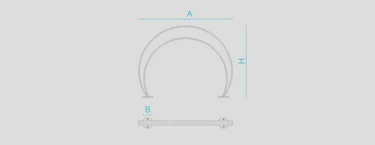 Street furniture with benches, litter bins, bollards, planters and equipment , Complements , UVAP2 Ark Bike Rack , 