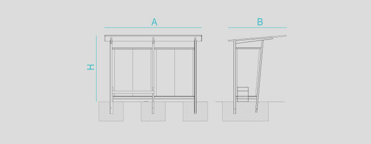 Mobilier urbain avec bancs, corbeilles, potelets, jardinières et équipement , Compléments , UVP3 Marquise Bus , 